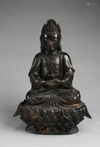 Chinese Bronze Guanyin Statue