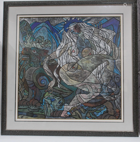 An Abstract Framed Painting
