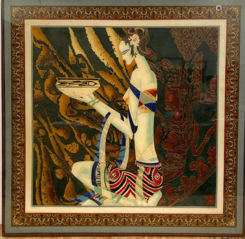 A Framed Cloisonne & Enamel Painting