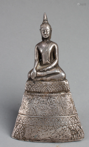 A Silver Buddha Statue