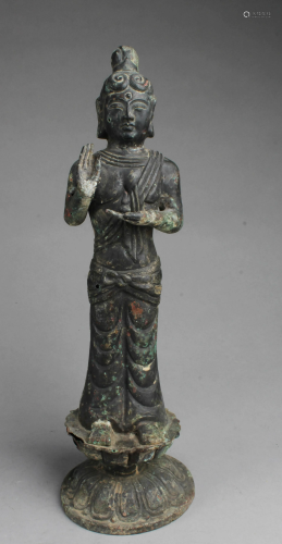 A Bronze Standing Buddha Statue