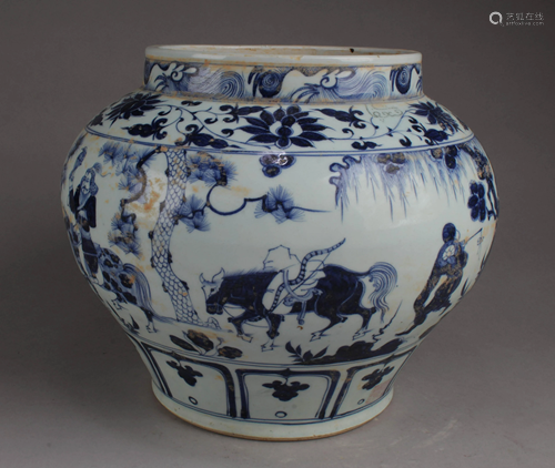 Chinese Blue & White Porcerlain Jar