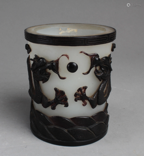 Chinese Peking Glass Brushpot