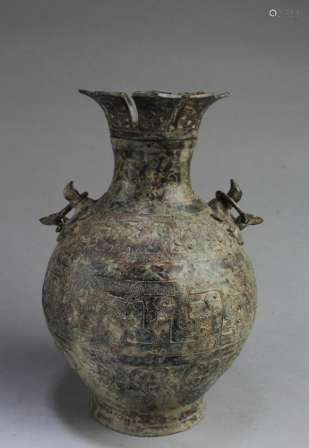 Chinese Bronze Jar With Lid