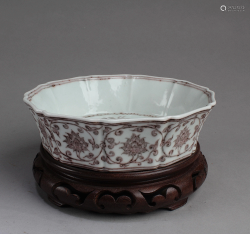 Chinese Iron Red Porcelain Bowl