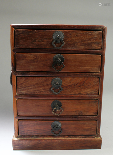 Chinese Hardwood Miniature Chest