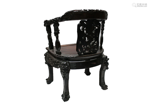 Chinese Hardwood ArmRest Chair