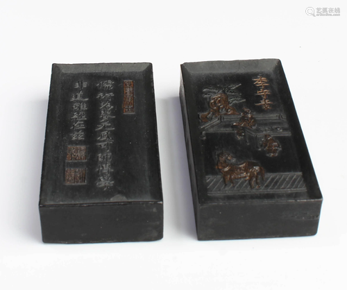 A Group of Two Chinese Ink Sticks