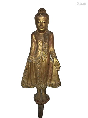 Antique Thai Wooden Buddha