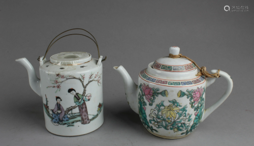 Two Chinese Porcelain Teapots