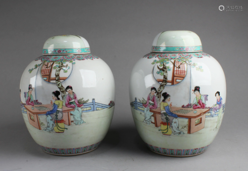 A Pair of Antique Porcelain Jars