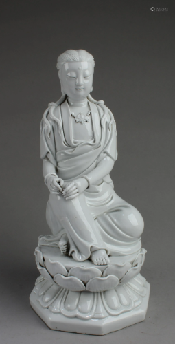 Chinese Blanc De Chine Bodhisattva Statue