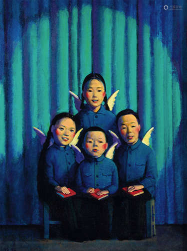 刘野（b.1964） 1996年作 蓝色记忆 布面丙烯