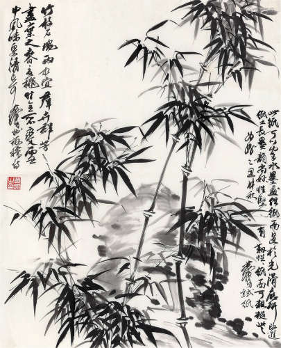 黄胄（1925～1997） 1985年作 竹石图 镜心 水墨纸本