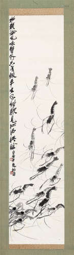 齐白石（1864～1957） 群虾 立轴 水墨纸本