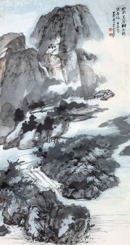 张大千（1899～1983） 1967年作 天玄瀑布 立轴 设色纸本