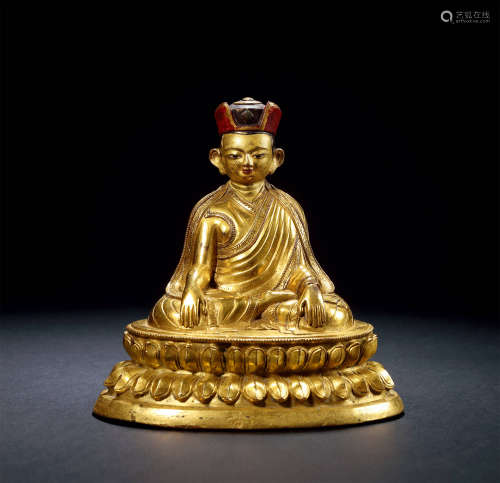 15世纪 铜鎏金二世噶玛巴