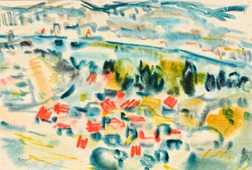 Marcel SAINT JEAN (1914 1994) Paysage de campagne …