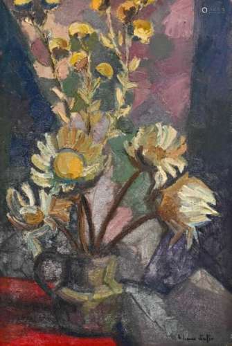 Liliane SAFIR (1935) Bouquet dans un vase Huile su…
