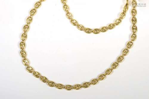 Long 18 karat yellow gold chain. L.:+/ 76cm. Total…