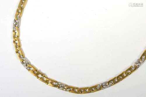 Two 18 karat yellow and white gold bracelets set w…