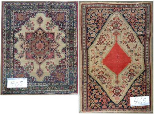 Two small handmade woolen rugs Seneh and Isfahan, …