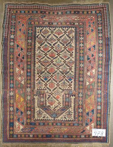 Handmade woolen Shirvan prayer mat decorated with …