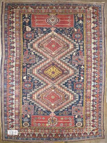 Large handmade woolen Shirvan carpet with three me…