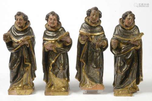 Suite of four apostles in carved, polychromed and …