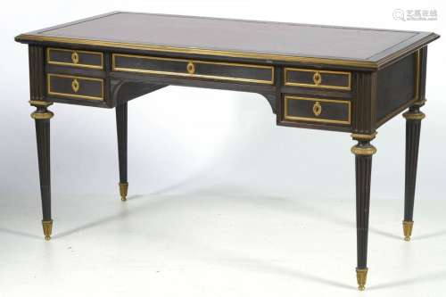 Louis XVI style double sided flat desk with mahoga…