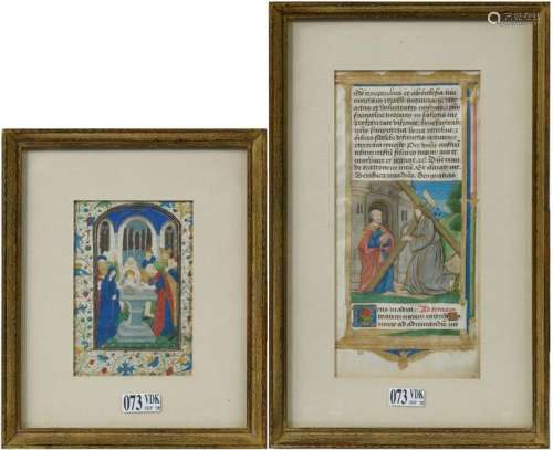 Two double sided illuminations depicting \