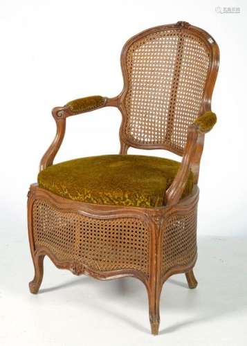 Louis XV style cabriolet commode armchair in carve…