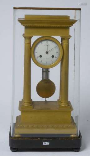 Portico clock in the Restoration style in gilded b…