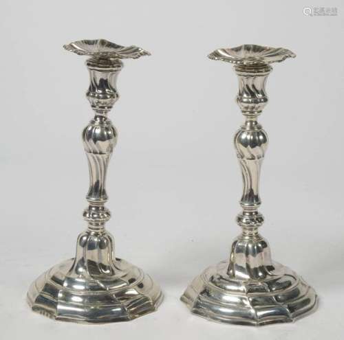 Pair of Louis XV style silver torsos candelabra wi…