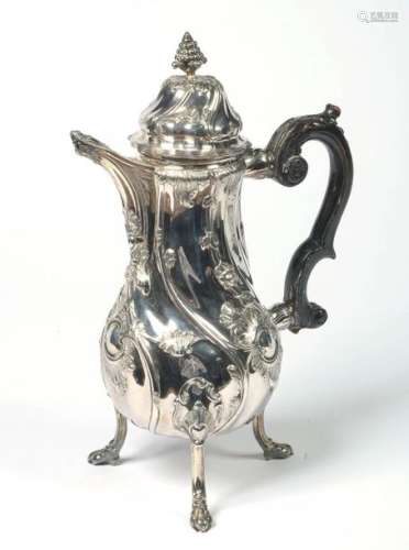 Large silver Louis XV style tripod torso coffeemak…