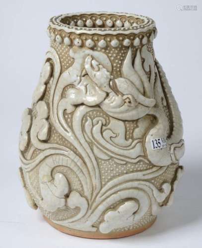 Nanking stoneware vase decorated with \