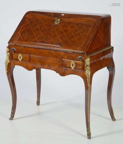 Small Louis XV style sloping desk in curly violet …