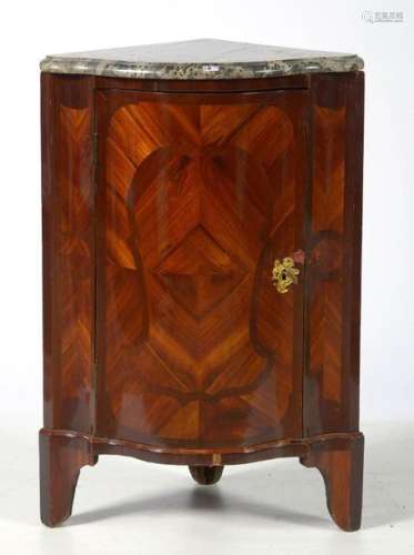 Corner Louis XV style mahogany veneered curly maho…