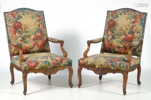 Pair of Regency style Regency style armchairs in c…