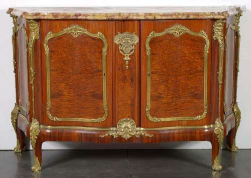 Louis XV style dressing table in curly veneer and …