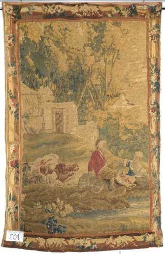 Tapestry, woollen door decorated with a \