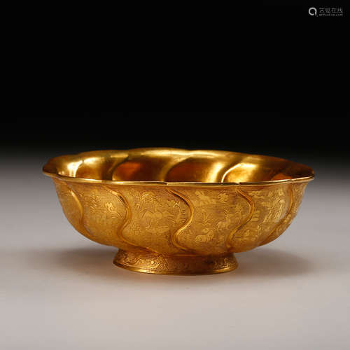 CHINESE GILT BRONZE BOWL