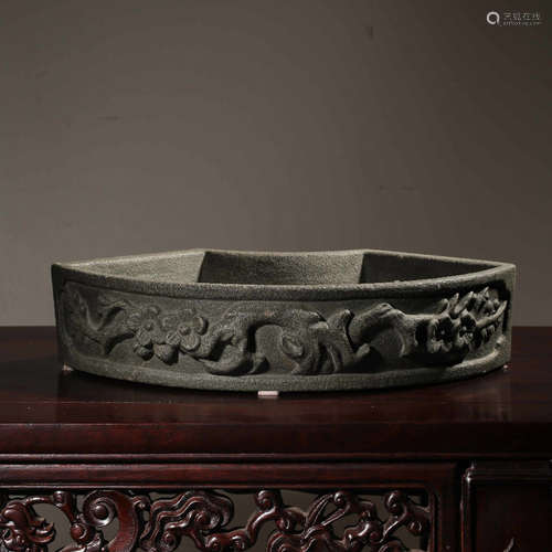 CHINESE STONE CARVED PLANTER'S POT