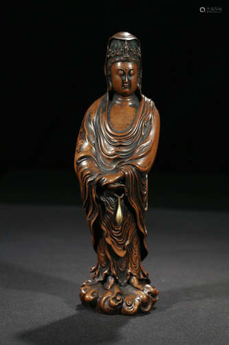 CHINESE BRONZE FIGURE OF GUANYIN