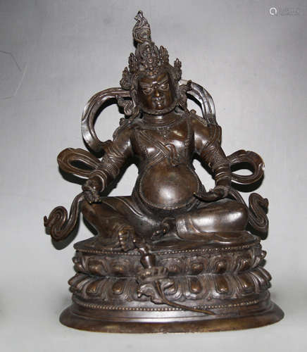 CHINESE BRONZE FIGURE OF JAMBHALA