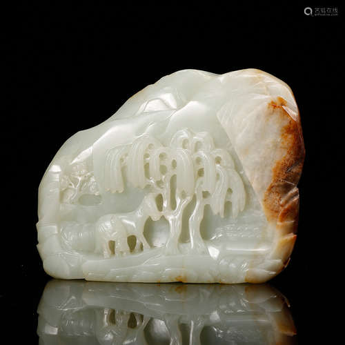 CHINESE WHITE JADE LANDSCAPE BOULDER