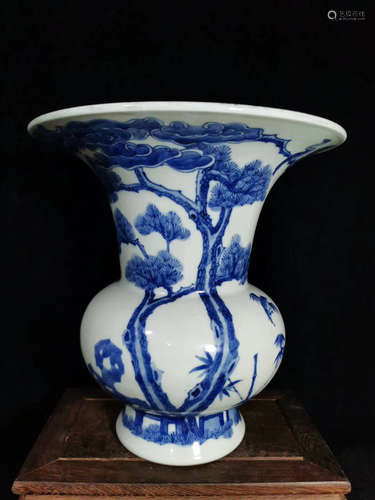 CHINESE BLUE WHITE PORCELAIN VASE, MARKED