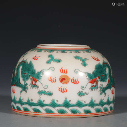 CHINESE DOUCAI DRAGON PORCELAIN WATER COUPE