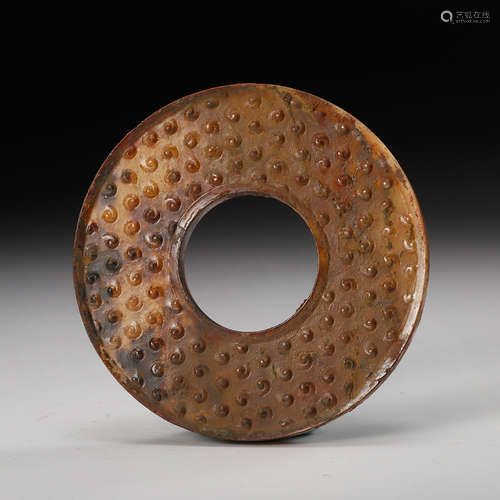 CHINESE ARCHAISTIC JADE BI DISK