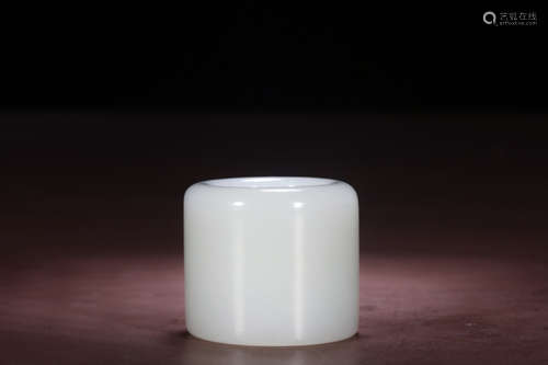 CHINESE WHITE JADE THUMB RING